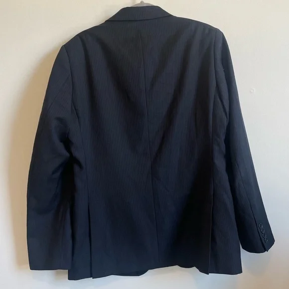 United Colors of Benetton Navy Blue Blazer Subtle Pinstripes Men’s Suit Jacket - Picture 2 of 10